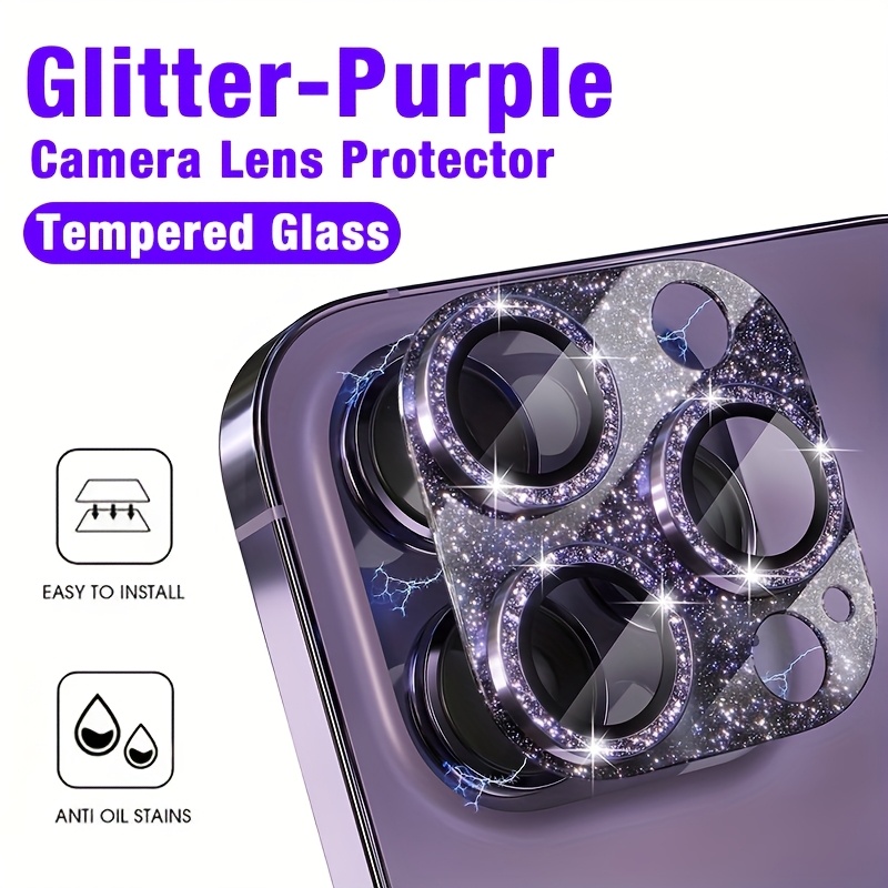 1 Pcs Glitter-Purple Camera Le – обзор и цена Tempered Glass Screen 9H