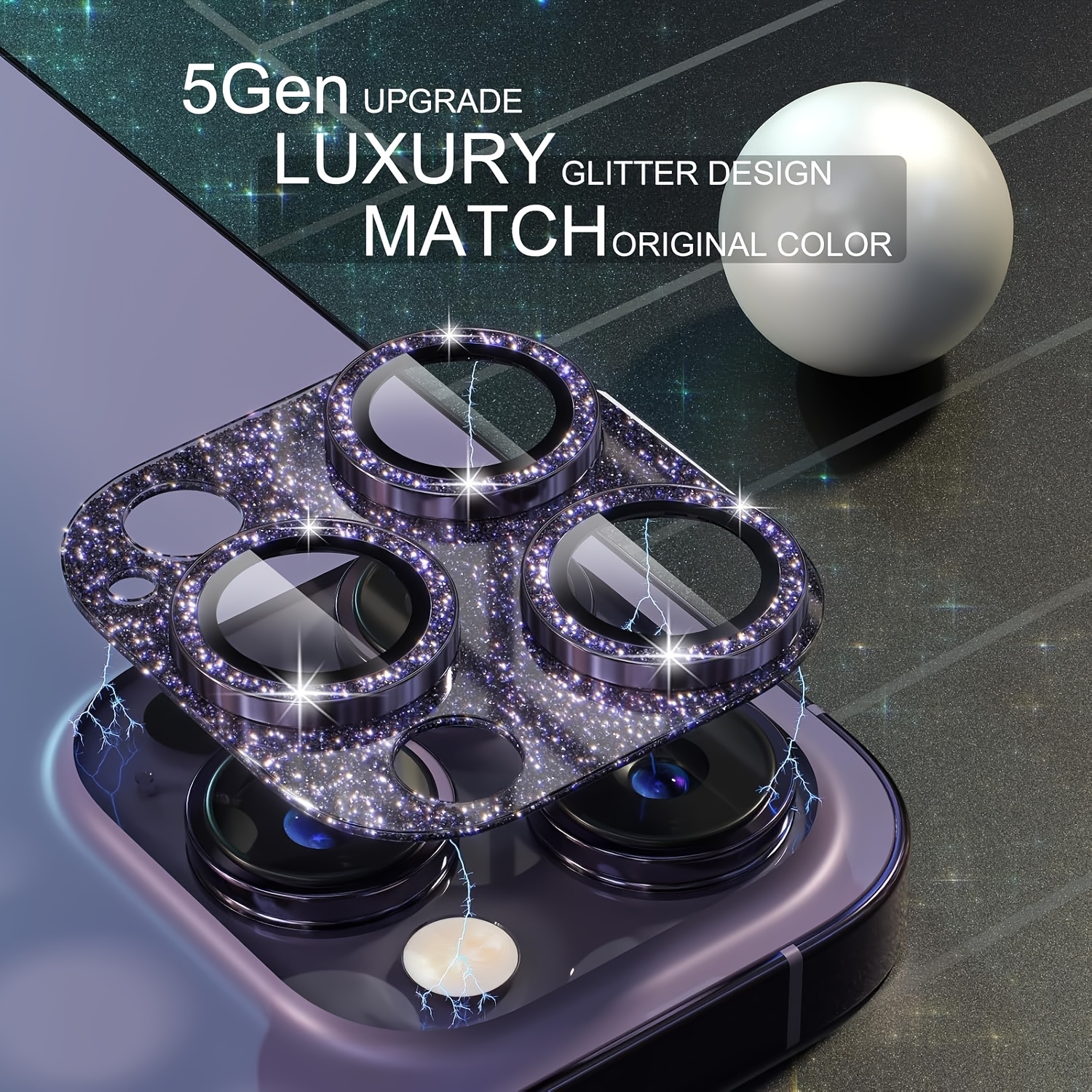 1 Pcs Glitter-Purple Camera Le – обзор и цена Tempered Glass Screen 9H