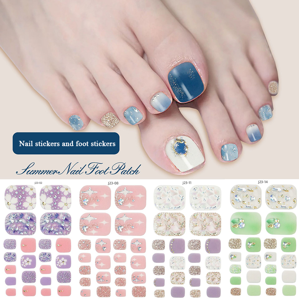 22tips/Sheet Toe Nail Stickers – обзор и цена Full Cover Adhesive
